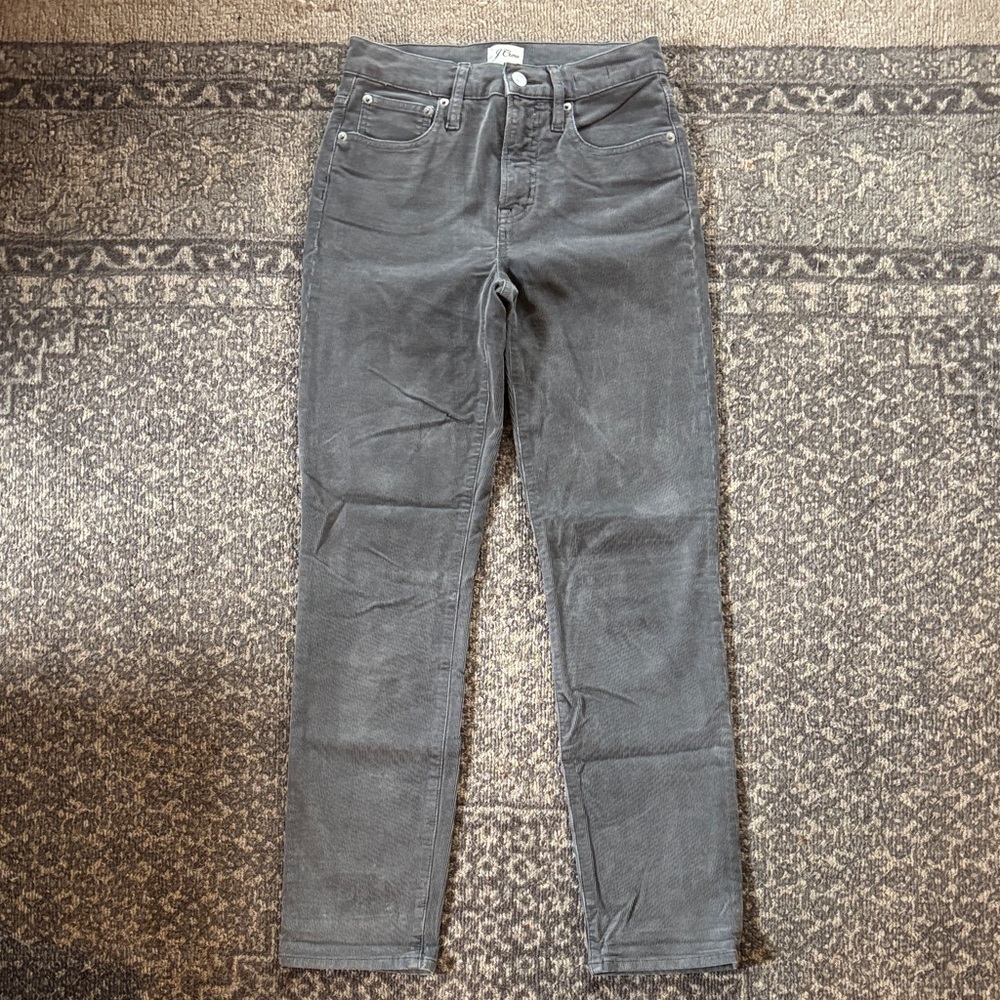 J. Crew Gray Corduroy Skinny/Straight Pants 25